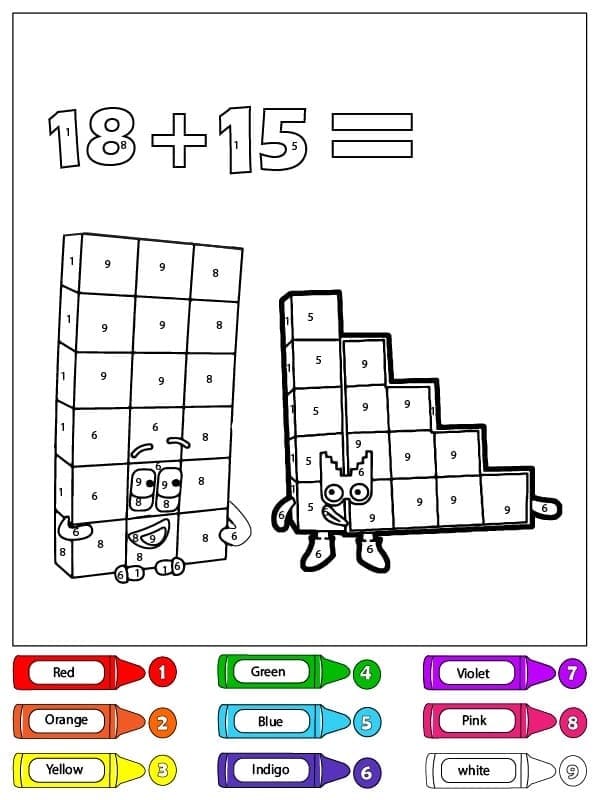 Numberblocks Coloriage Magique Feuille de travail