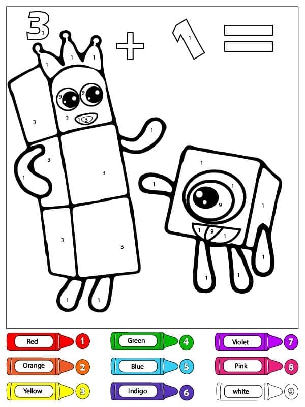 Numberblocks Coloriage Magique Imprimable