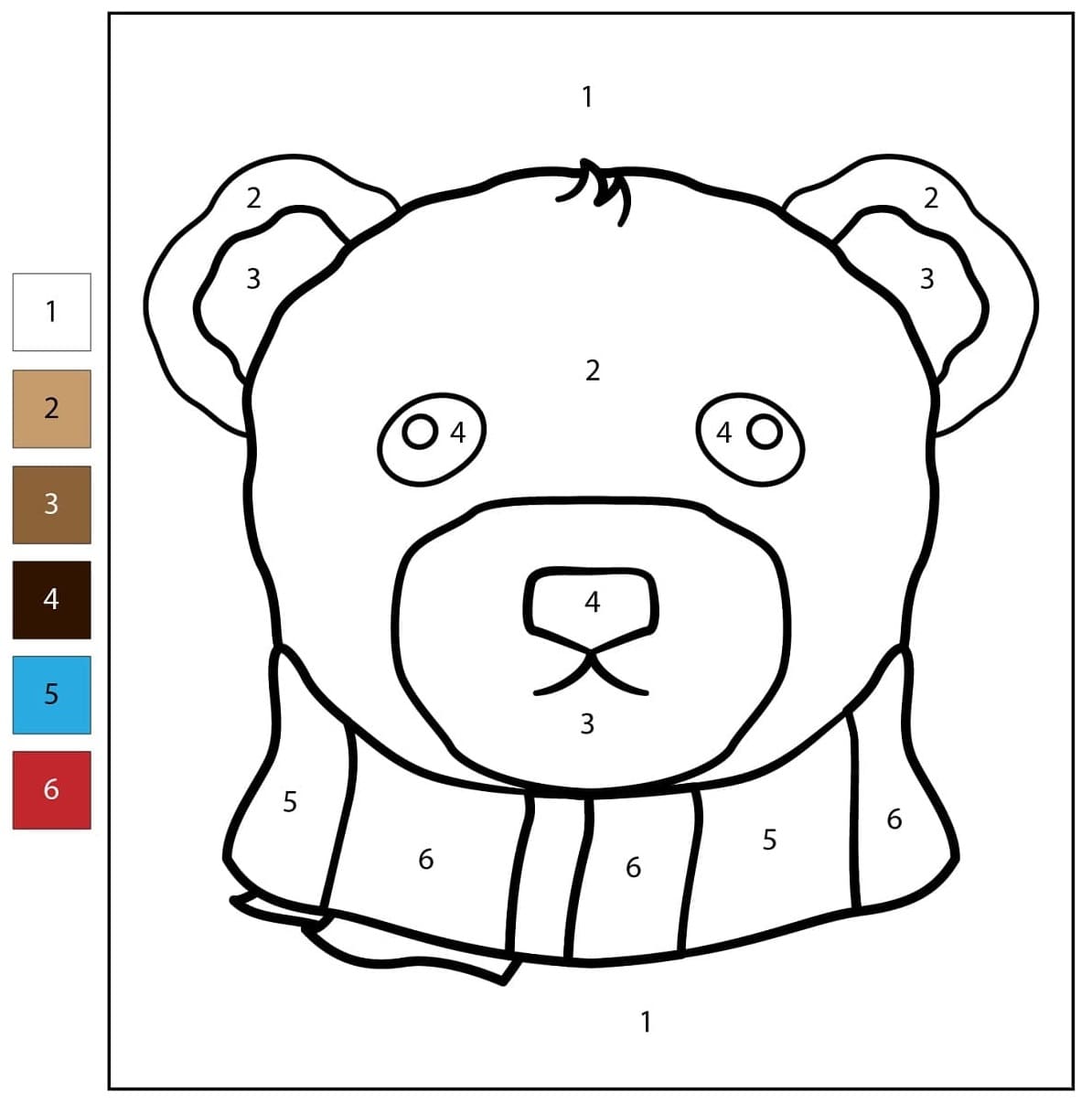 Ours d'hiver Coloriage Magique