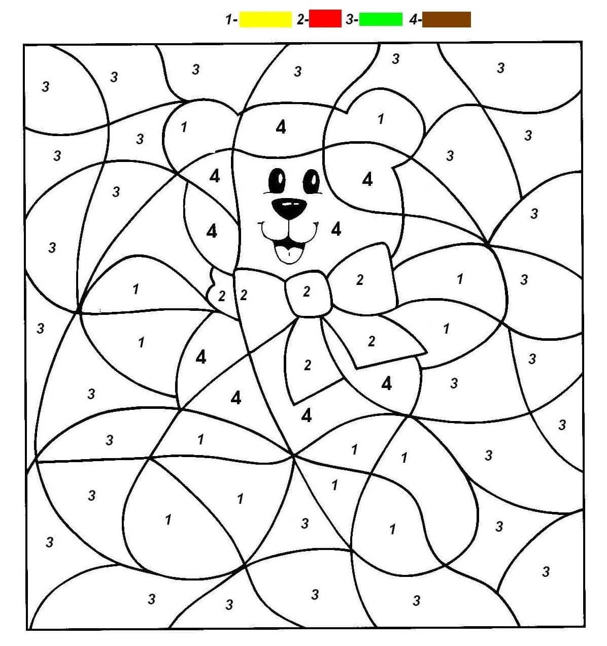 Ours en peluche Coloriage Magique