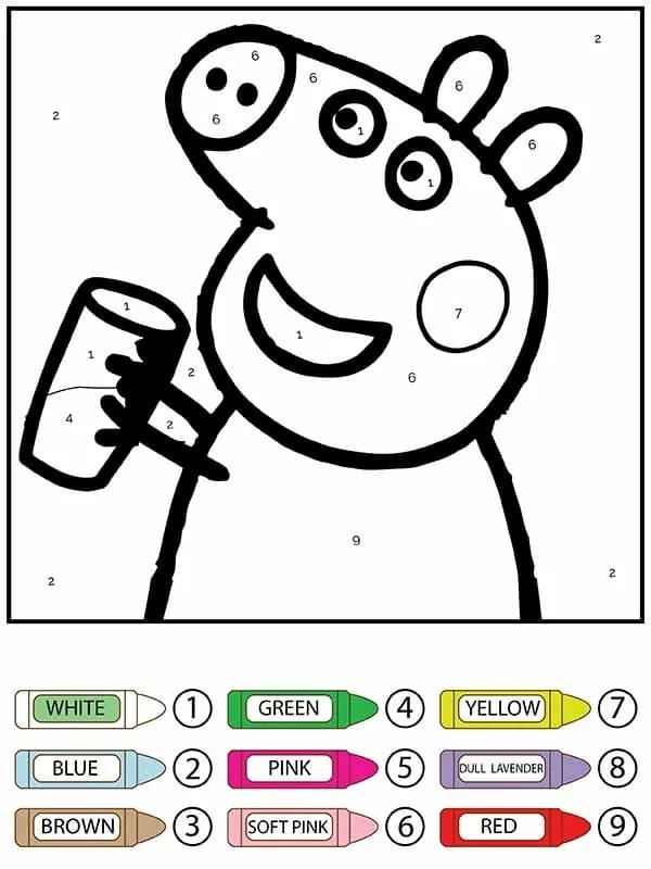 Peppa Pig boit du jus Coloriage Magique