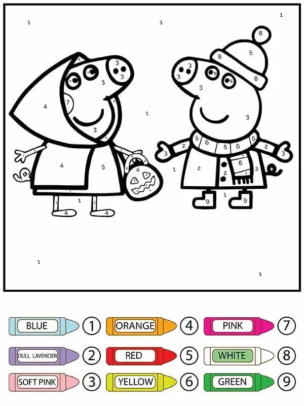 Peppa Pig d'Halloween Coloriage Magique