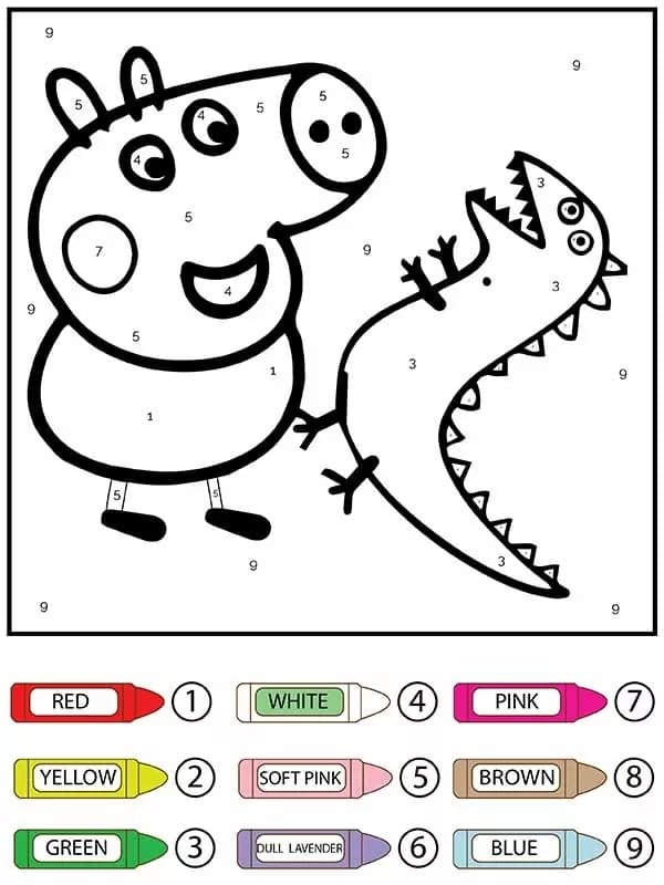 Peppa Pig joue avec un jouet Coloriage Magique