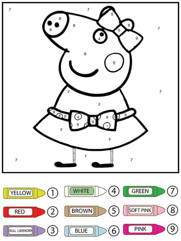 Peppa Pig mignon Coloriage Magique