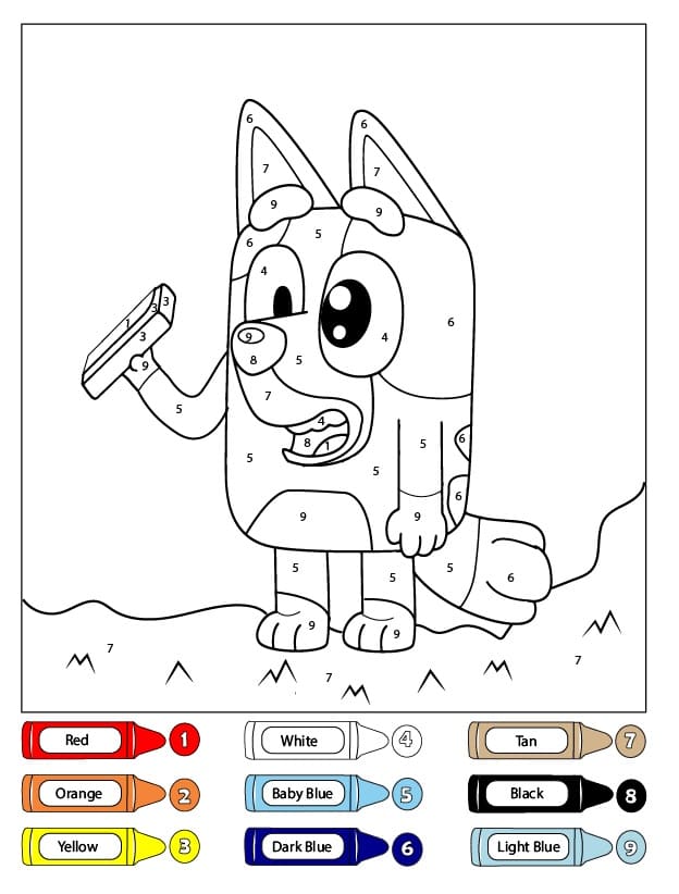 Petit Bluey Coloriage Magique