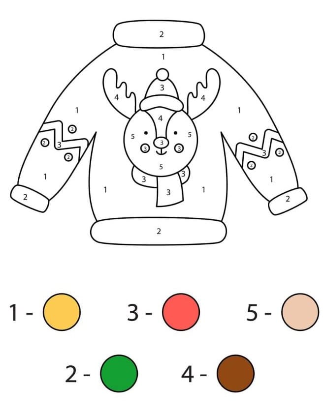 Pull Renne Coloriage Magique