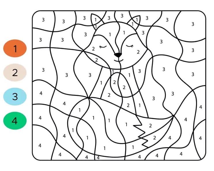 Renard Mignon Coloriage Magique