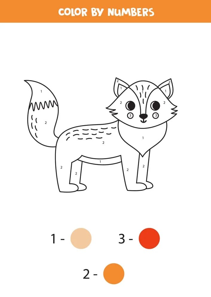 Renard souriant Coloriage Magique
