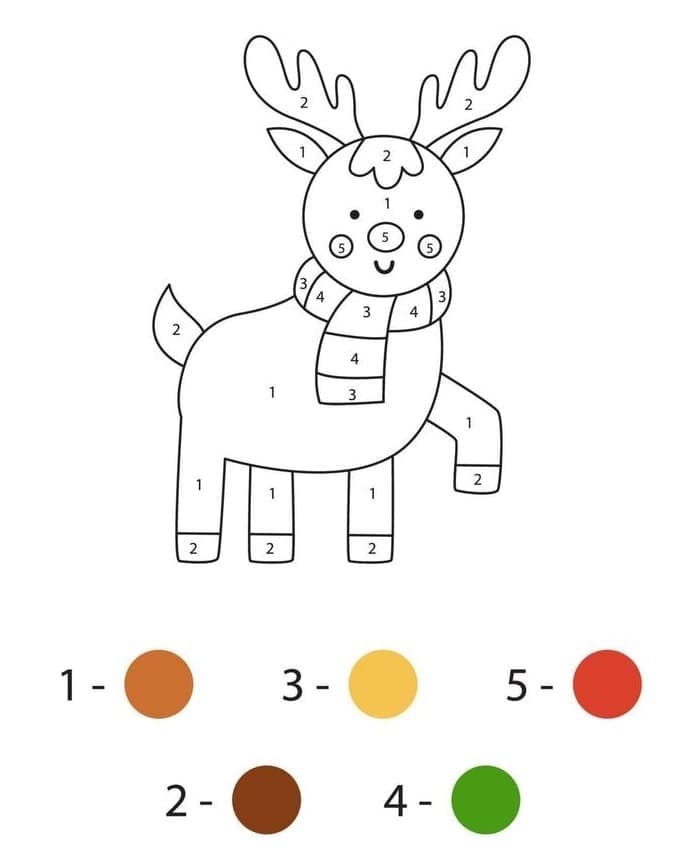 Renne Adorable Coloriage Magique