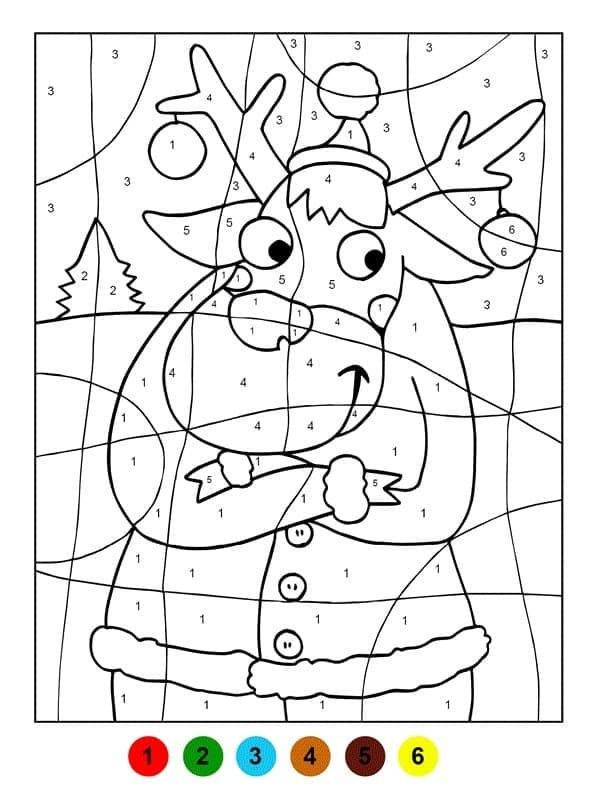 Renne de dessin animé Coloriage Magique
