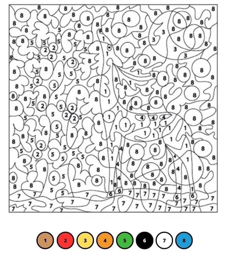 Renne sauvage Coloriage Magique
