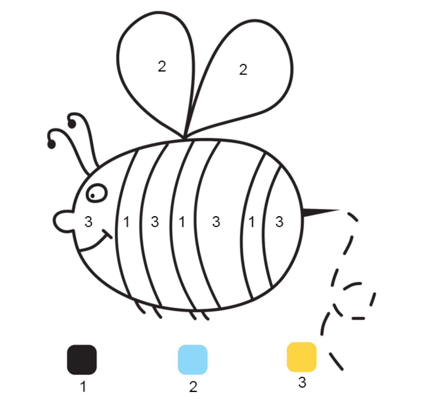 Simple Abeille Coloriage Magique