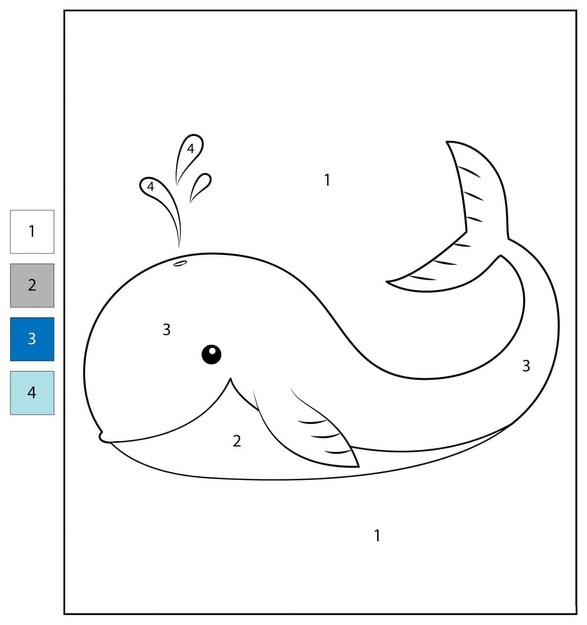 Simple Baleine Coloriage Magique