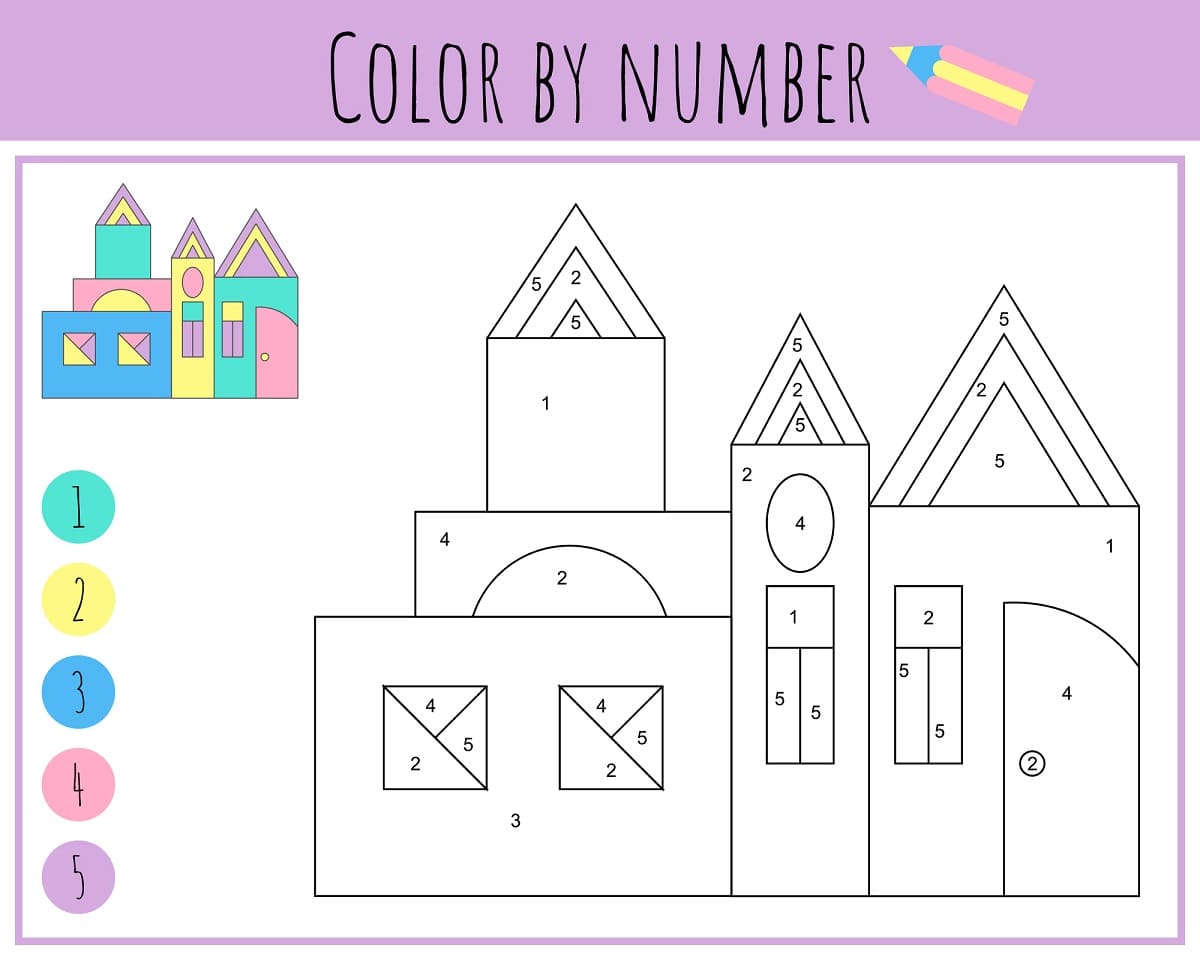 Simple Château Coloriage Magque