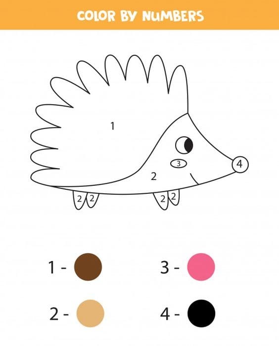 Simple Hérisson Coloriage magique