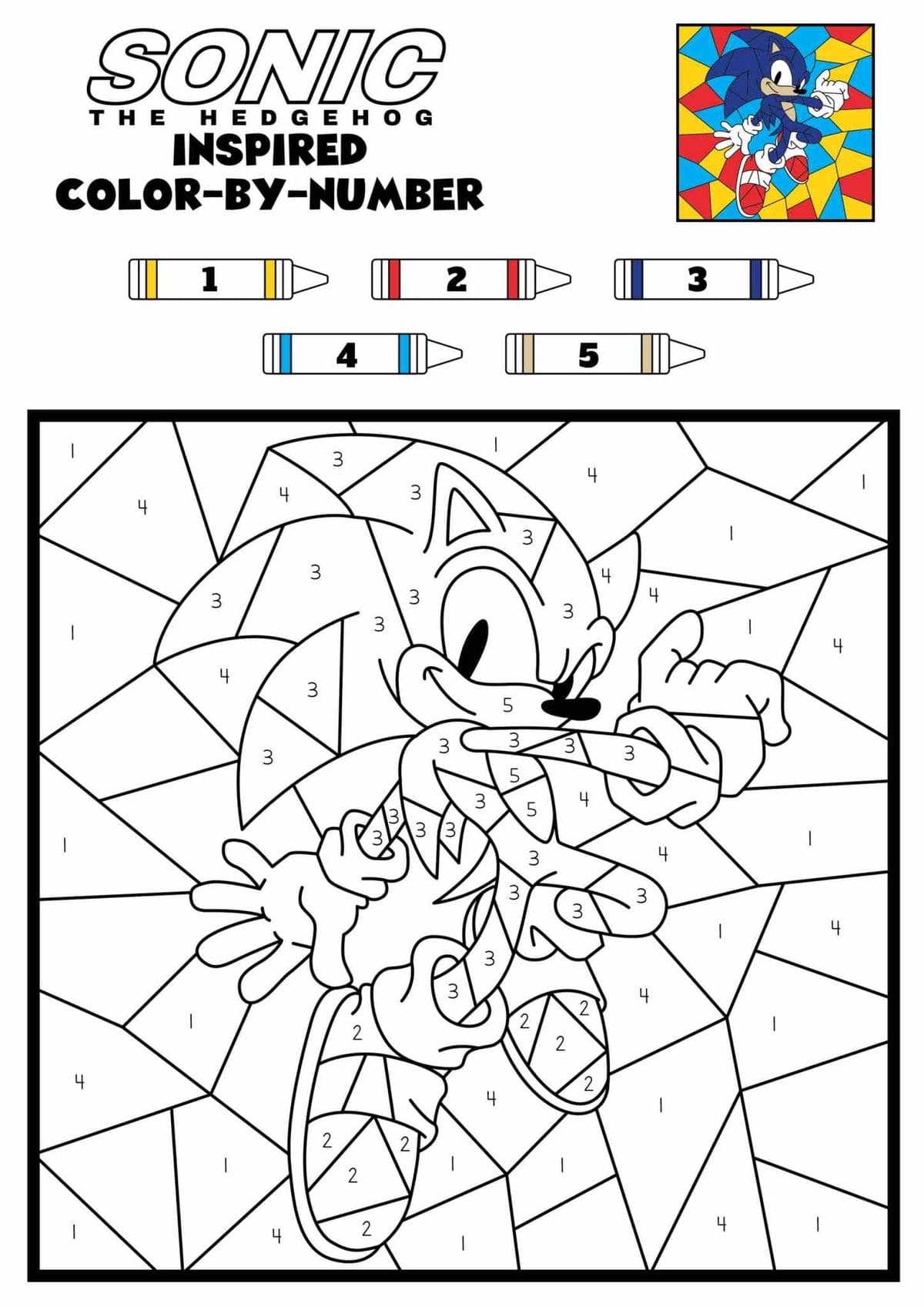 Sonic beau Coloriage Magique