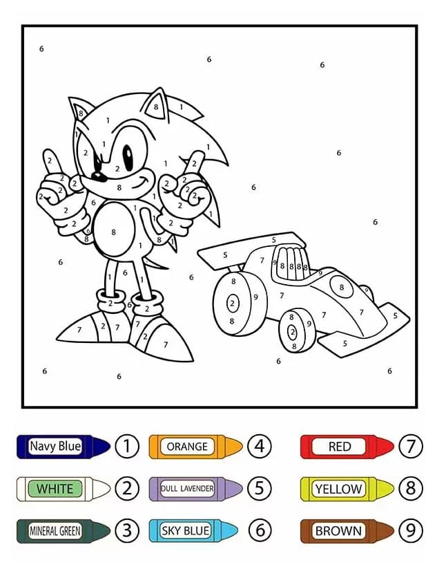 Sonic drôle Coloriage Magique
