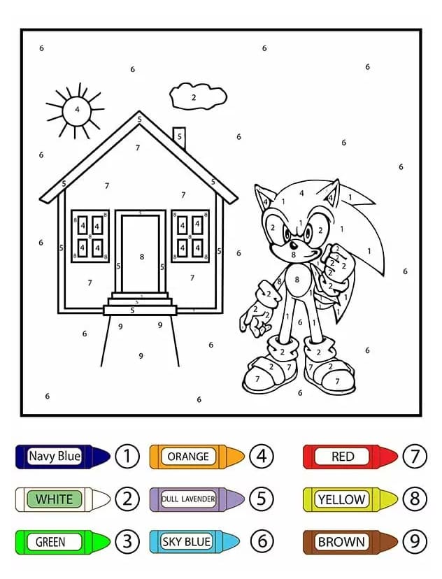 Sonic et la maison Coloriage Magique