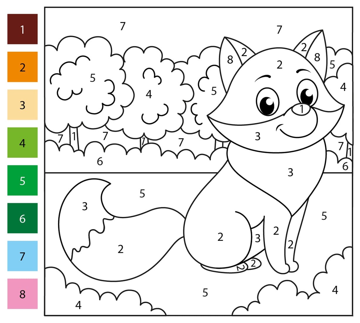 Un Renard Coloriage Magique