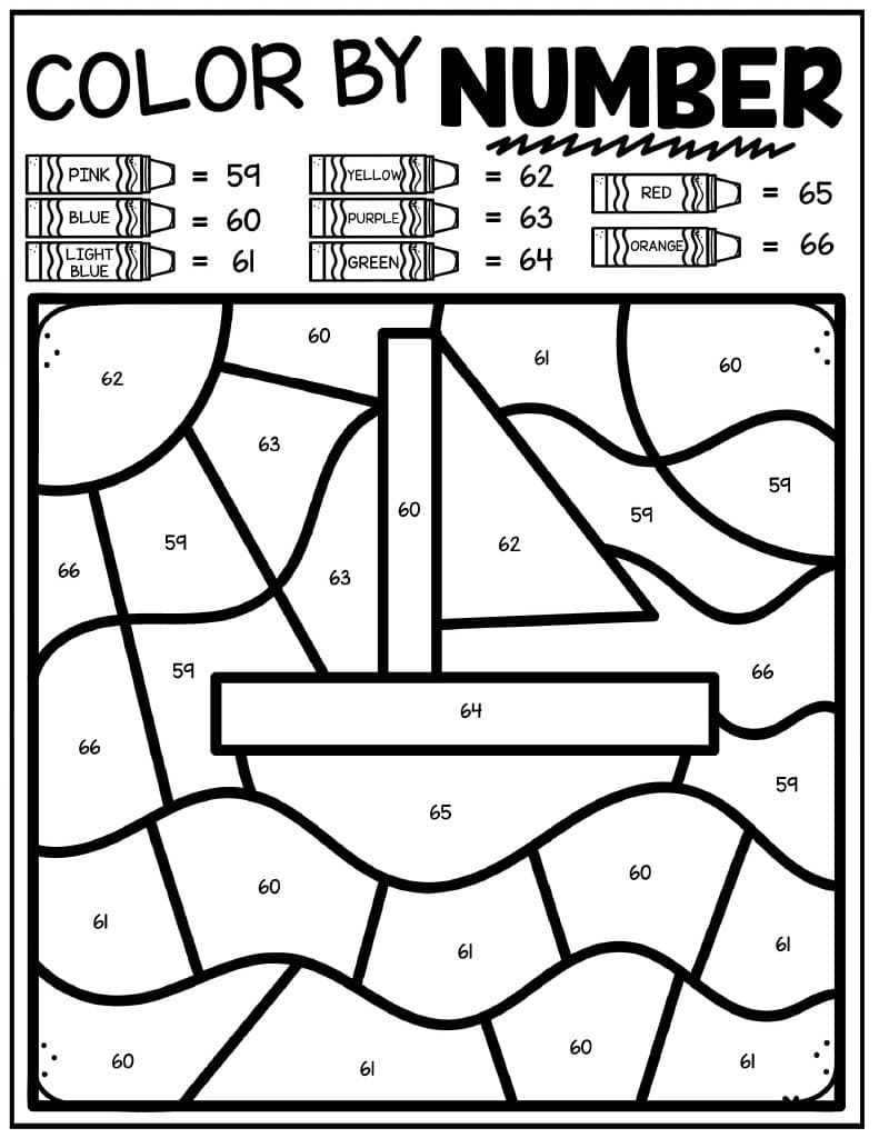Bateau d'été Coloriage magique