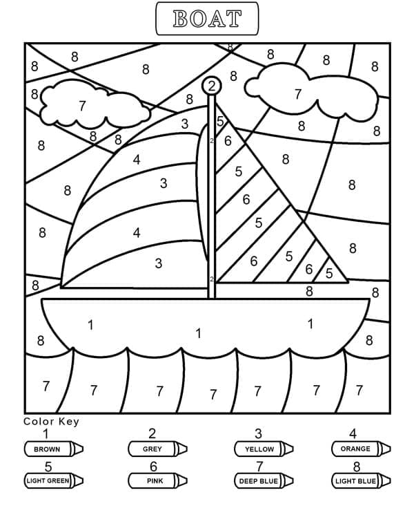 Bateau pour la maternelle Coloriage magique