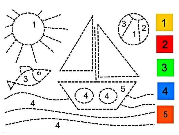 Bateau Simple Coloriage magique