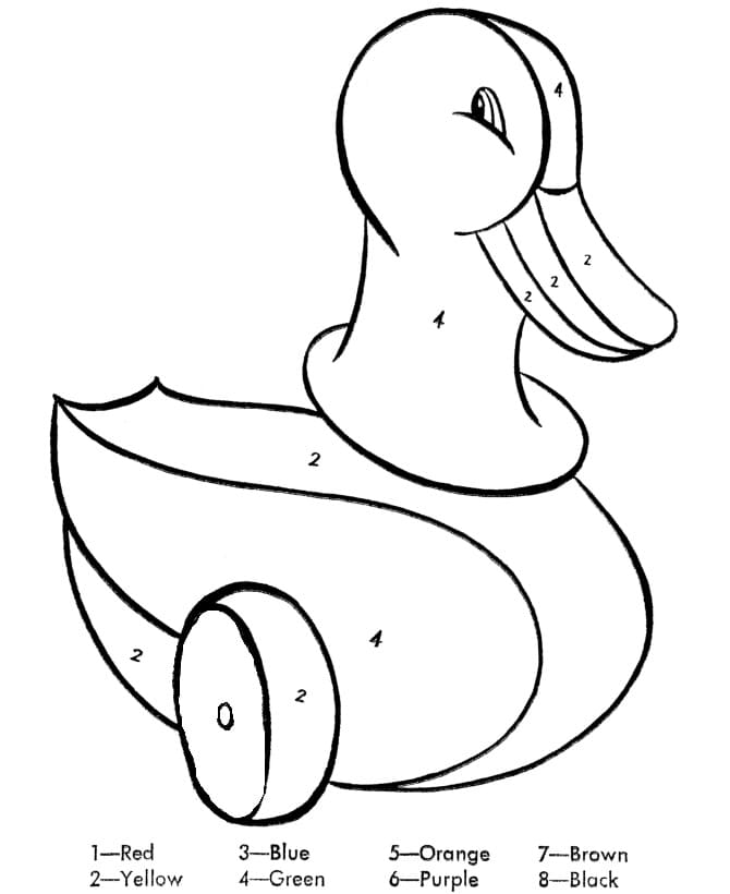 Canard en bois Coloriage Magique