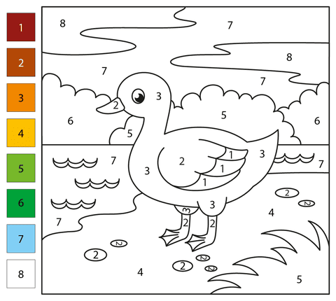 Canard Imprimable Coloriage magique