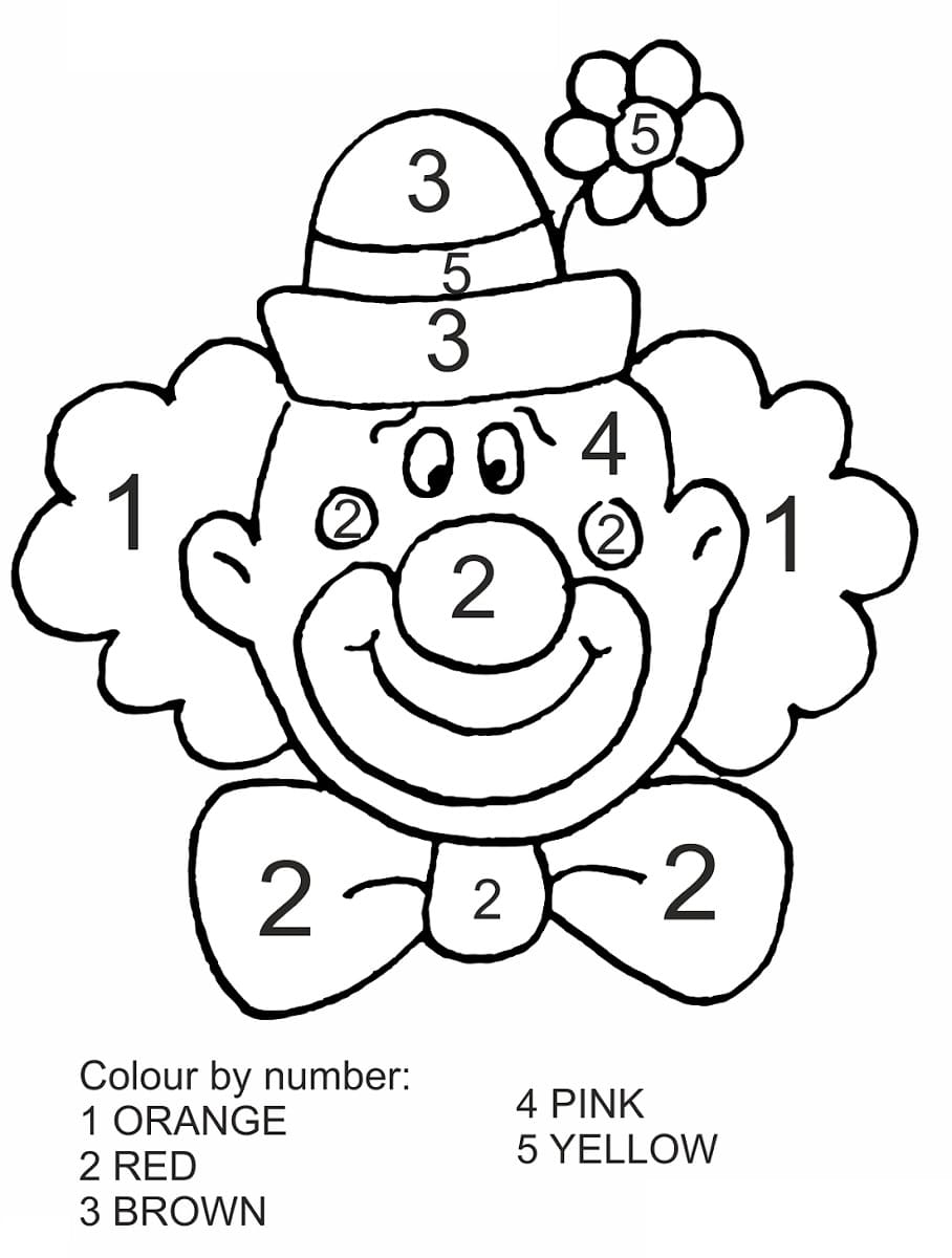 Clown souriant Coloriage magique