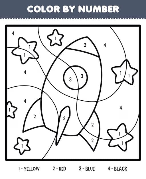 Coloriage magique Fusée