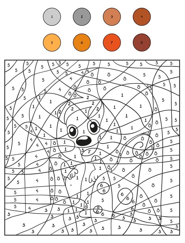 Écureuil heureux Coloriage Magique