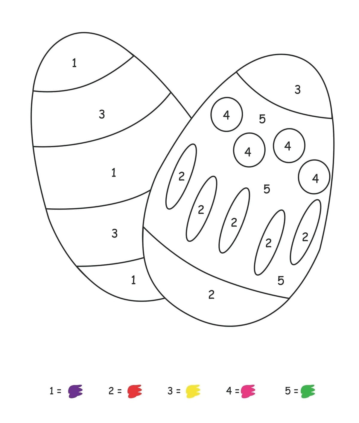 Deux œufs de Pâques Coloriage magique