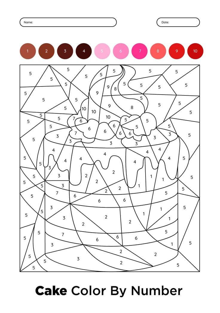 Délicieux gâteau aux fraises Coloriage magique