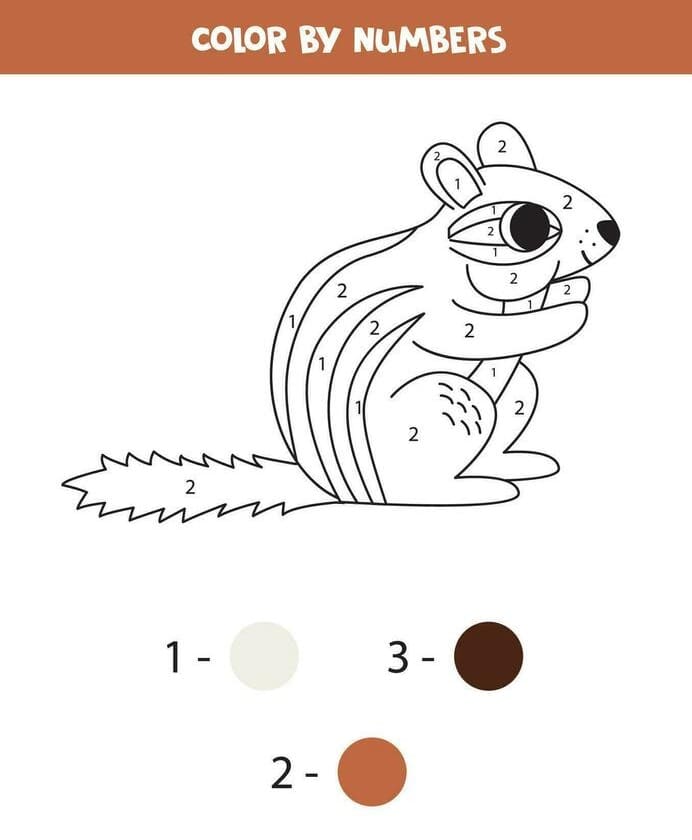 Facile Écureuil Coloriage Magique