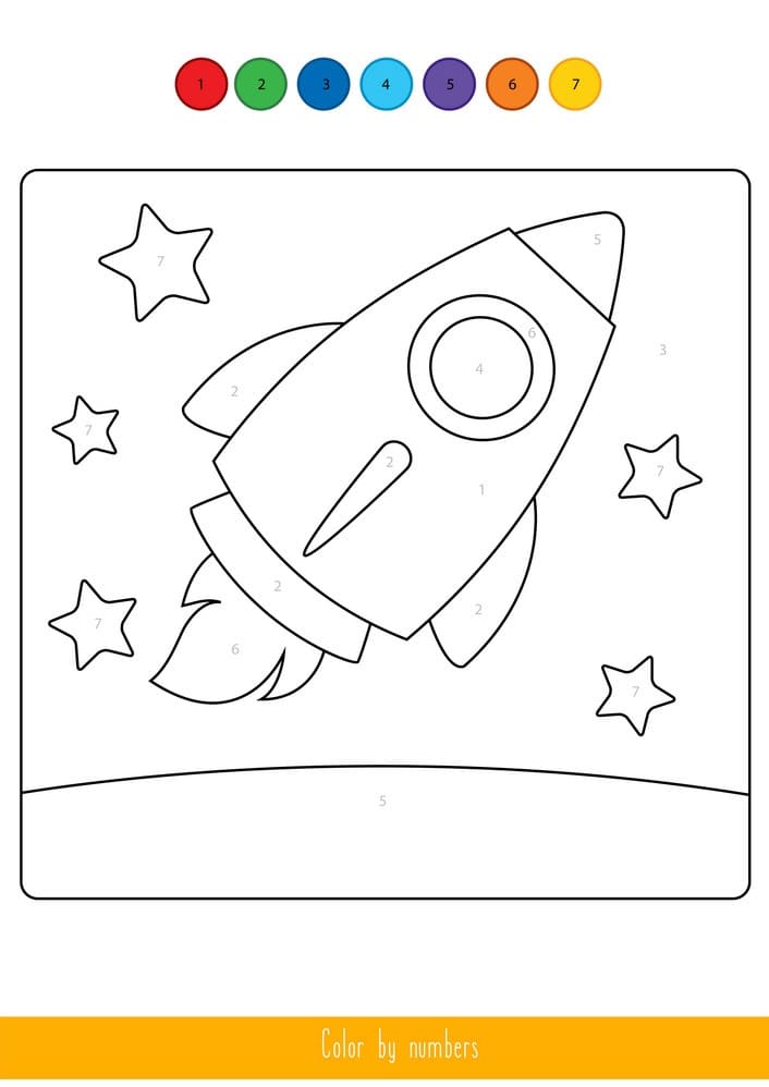 Fusée Coloriage magique Feuille