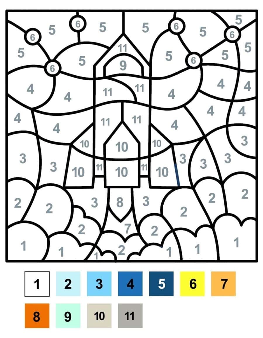 Fusée Cool Coloriage magique