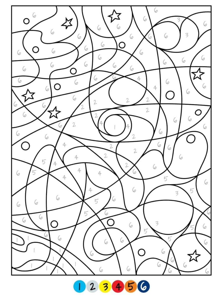 Fusée spatiale Coloriage magique