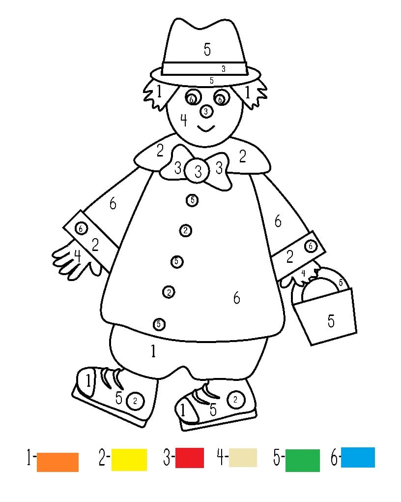 Gratuit Clown Coloriage magique