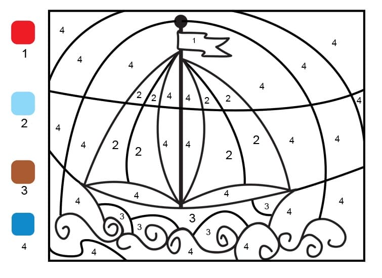 Gratuit Imprimable Bateau Coloriage magique