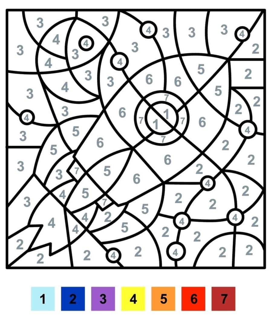 Gratuit Imprimable Fusée Coloriage magique
