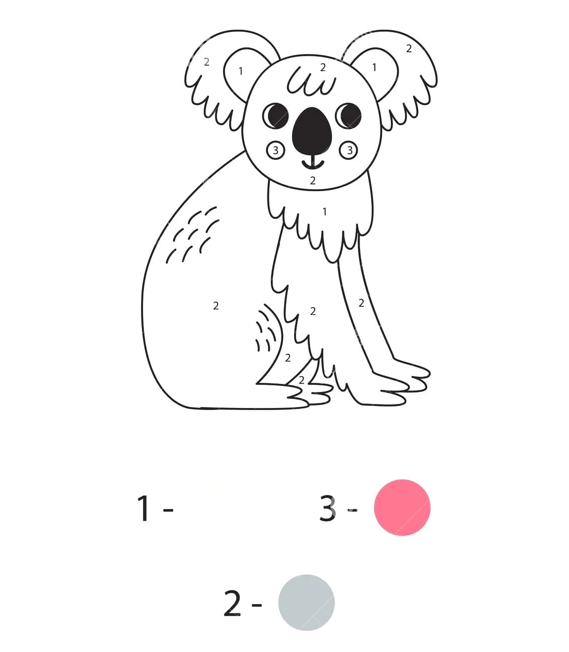 Gratuit Imprimable Koala Coloriage Magique