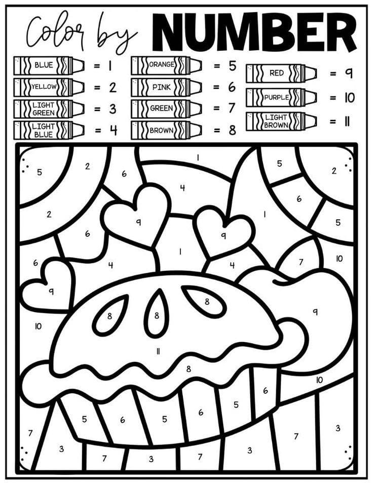 Gâteau aux pommes Coloriage magique