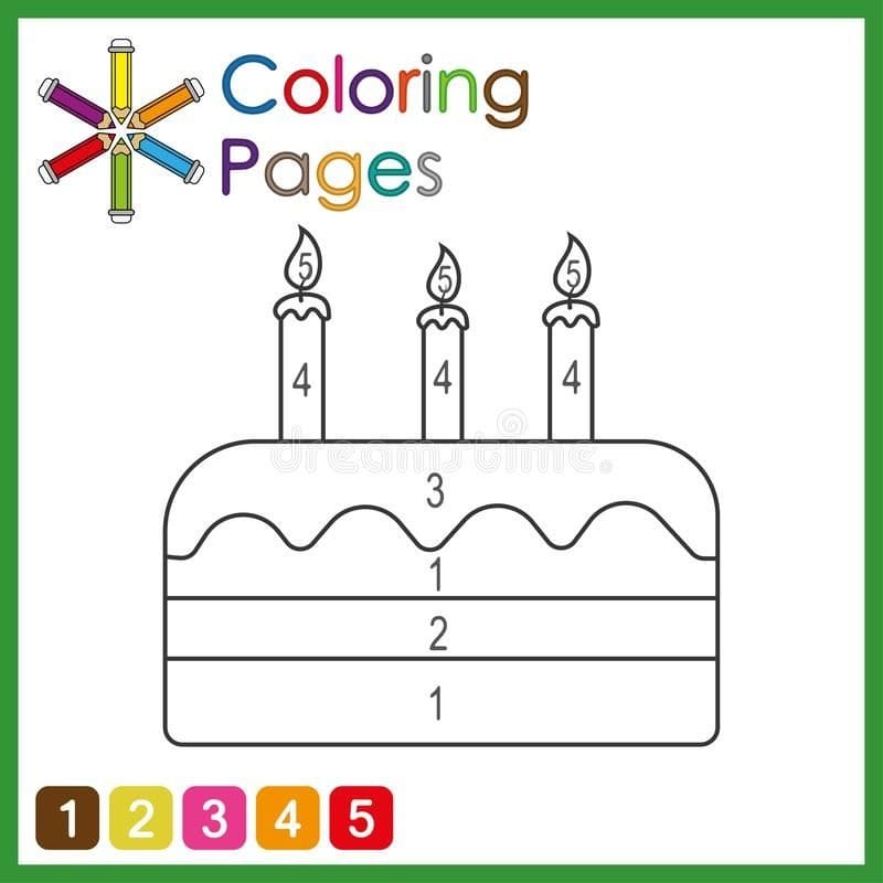 Gâteau Coloriage magique feuille de travail