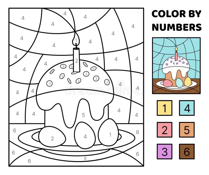 Gâteau Coloriage magique gratuit