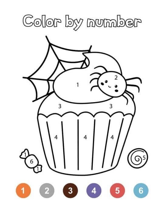 Gâteau d'Halloween Coloriage magique