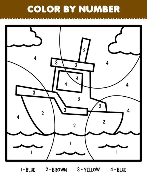 Imprimable Bateau Coloriage magique