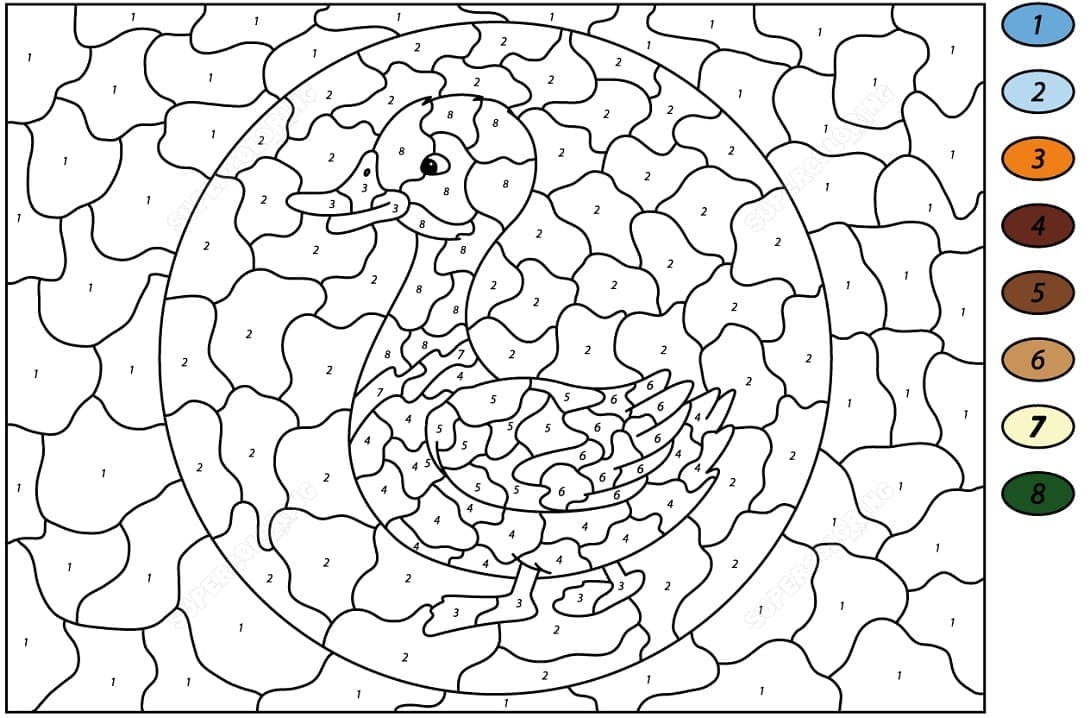 Imprimable Canard Coloriage magique