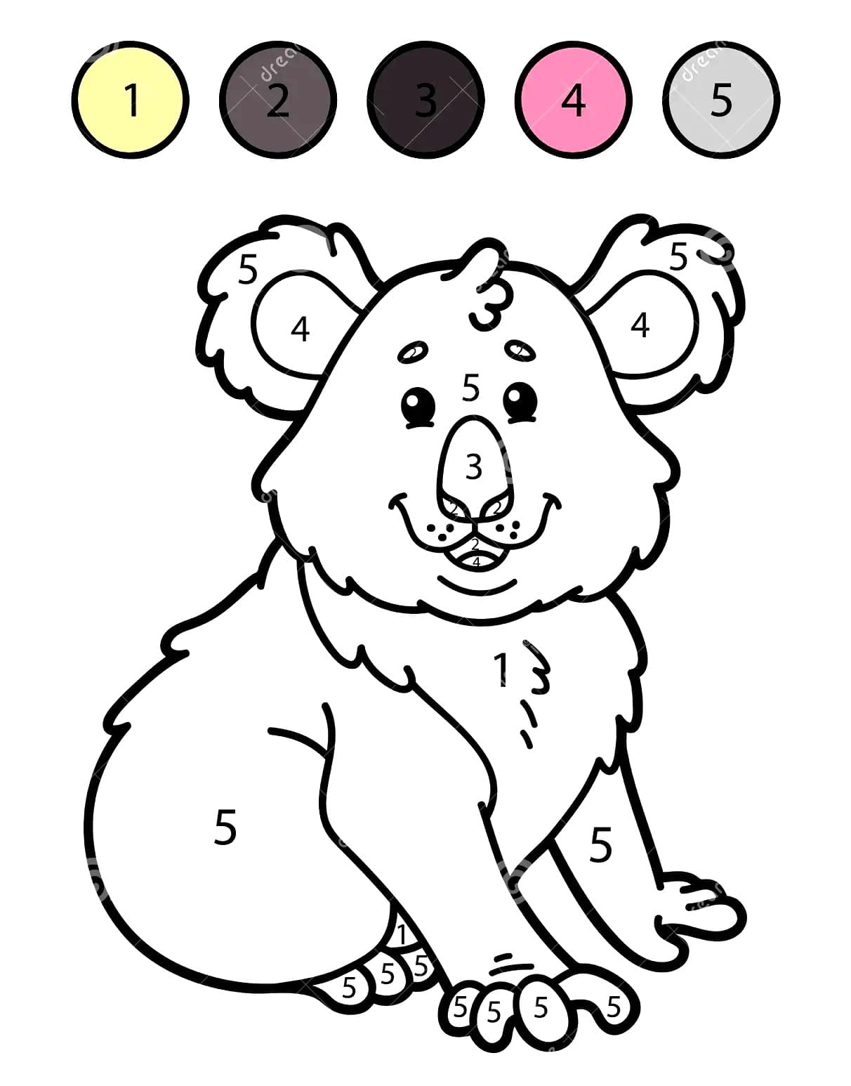 Imprimable Koala Coloriage Magique