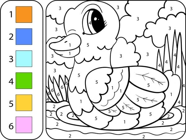 Joli Canard Coloriage magique
