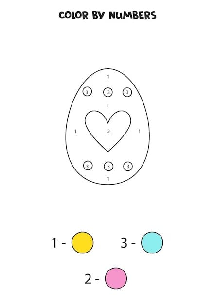 Joli Œuf de Pâques Coloriage Magique
